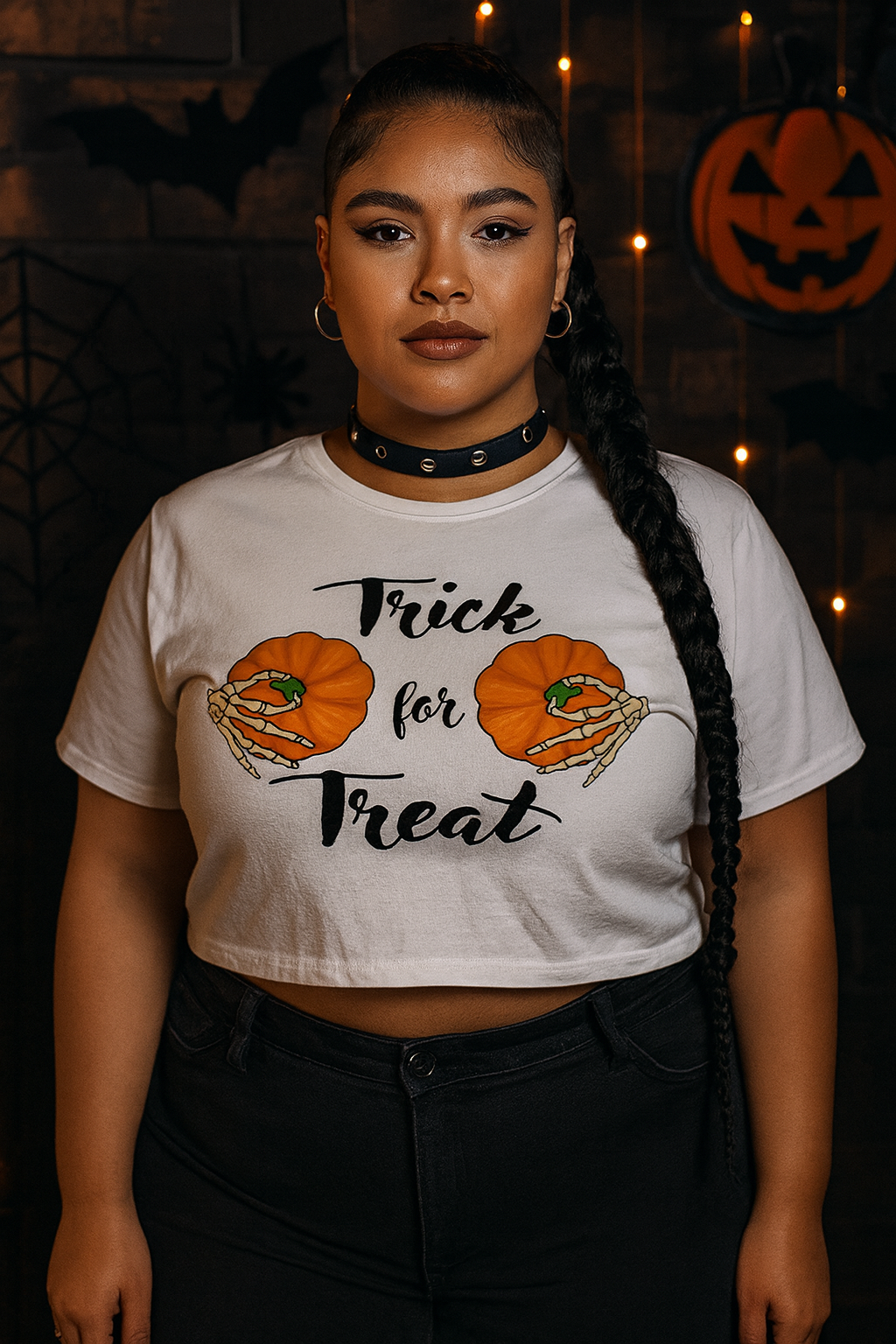 Trick for Treat – Halloween Crop Top Tee