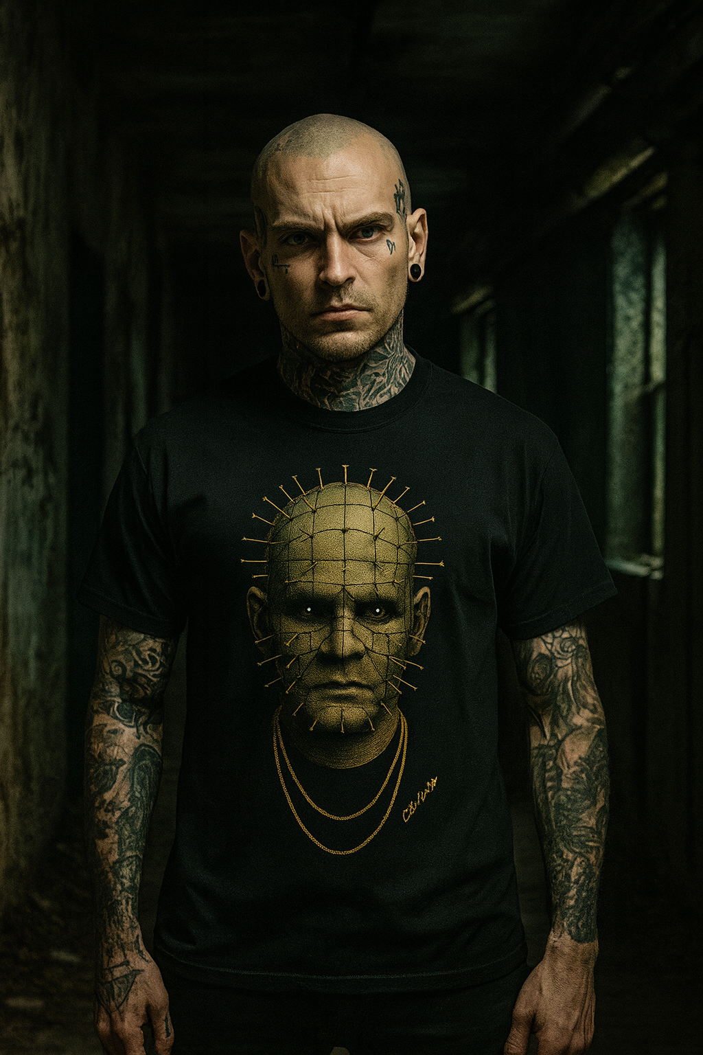 Gold Pinhead – Limited Edition Horror Streetwear Tee