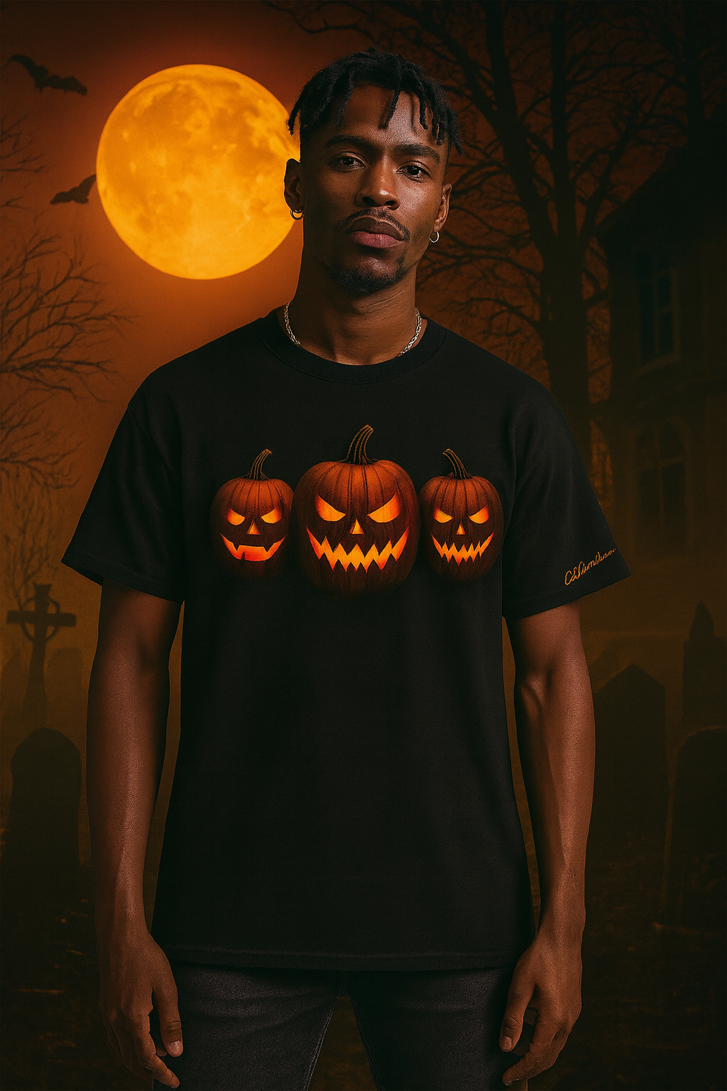 Triple Threat – Jack-O’ Lantern Halloween Tee