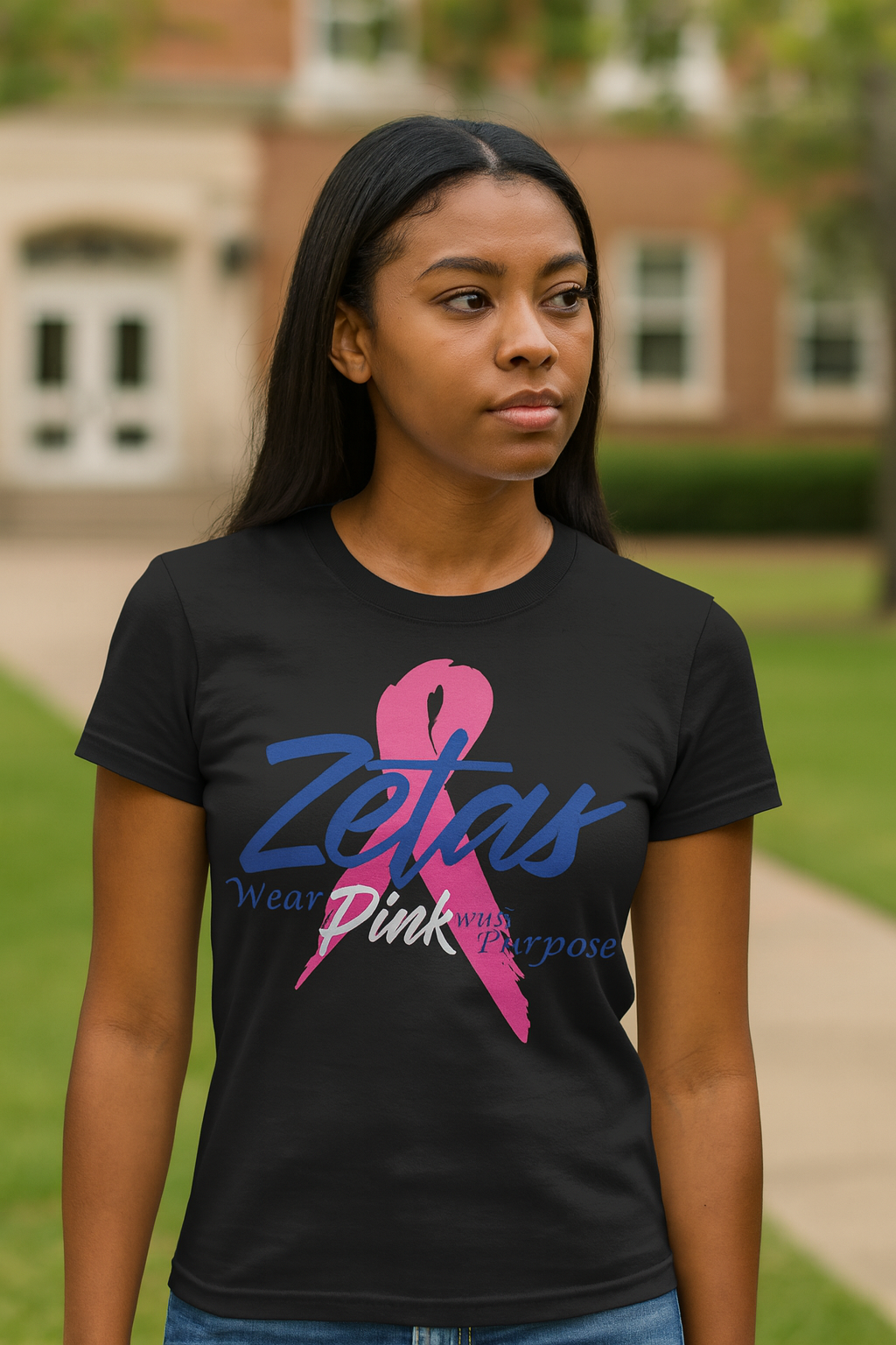 Zetas Wear Pink with Purpose – Breast Cancer Awareness Tee