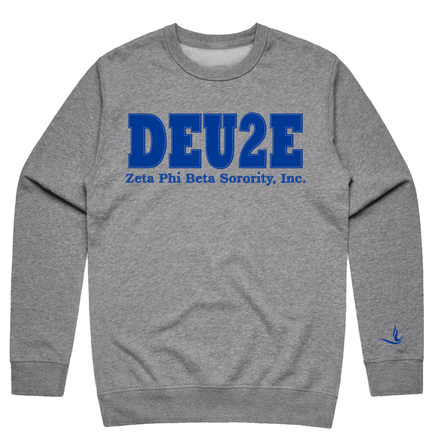 DEU2E Embroidered Crewneck Sweatshirt – Heather Gray | Zeta Phi Beta