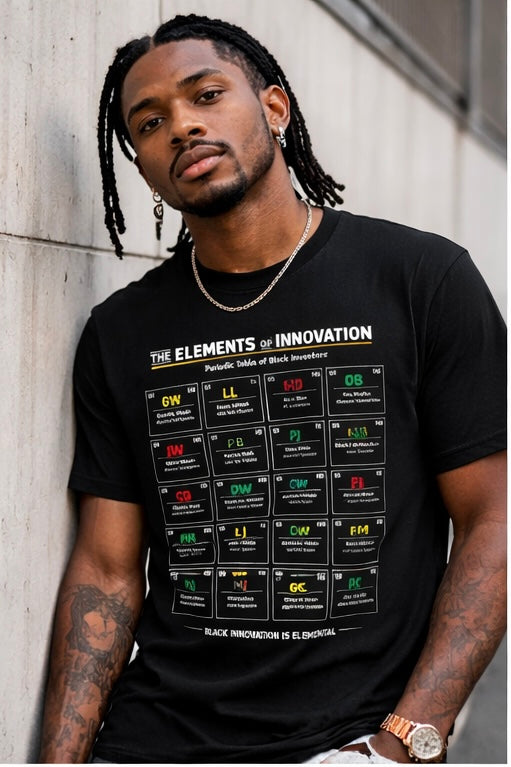 The Elements of Innovation™ Tee – Periodic Table of Black Inventors