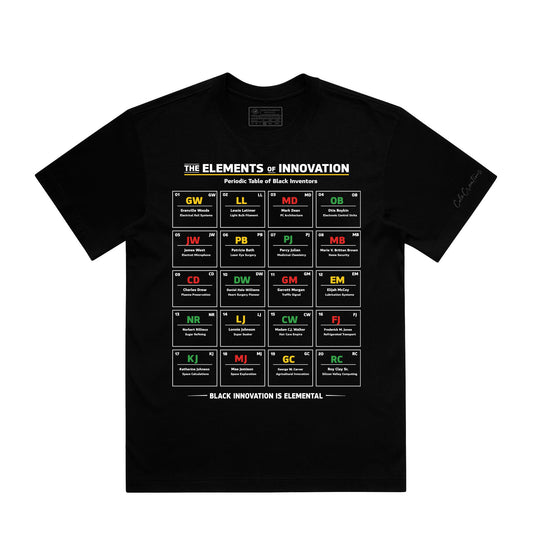 The Elements of Innovation™ Tee – Periodic Table of Black Inventors