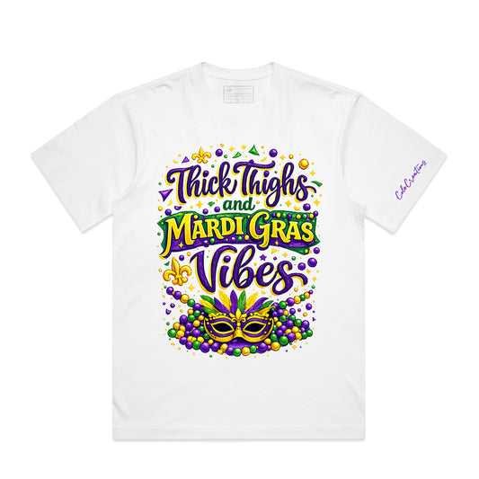 Thick Thighs and Mardi Gras Vibes T-Shirt