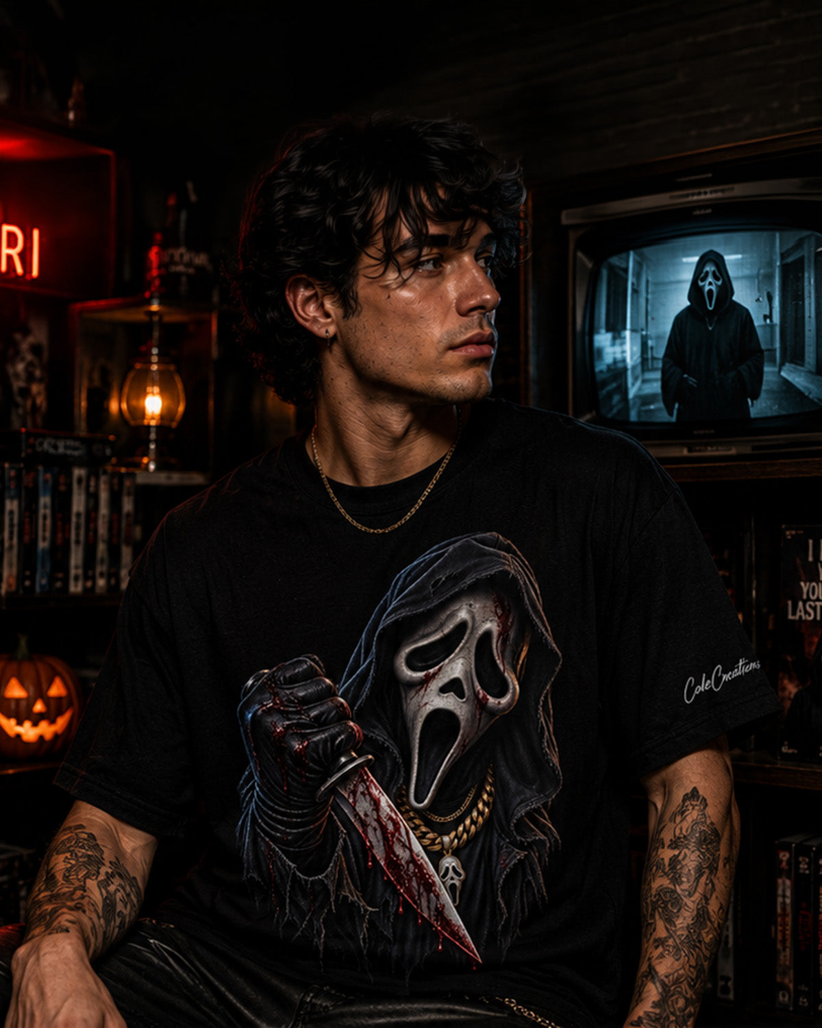 Masked Killer Horror Graphic T-Shirt