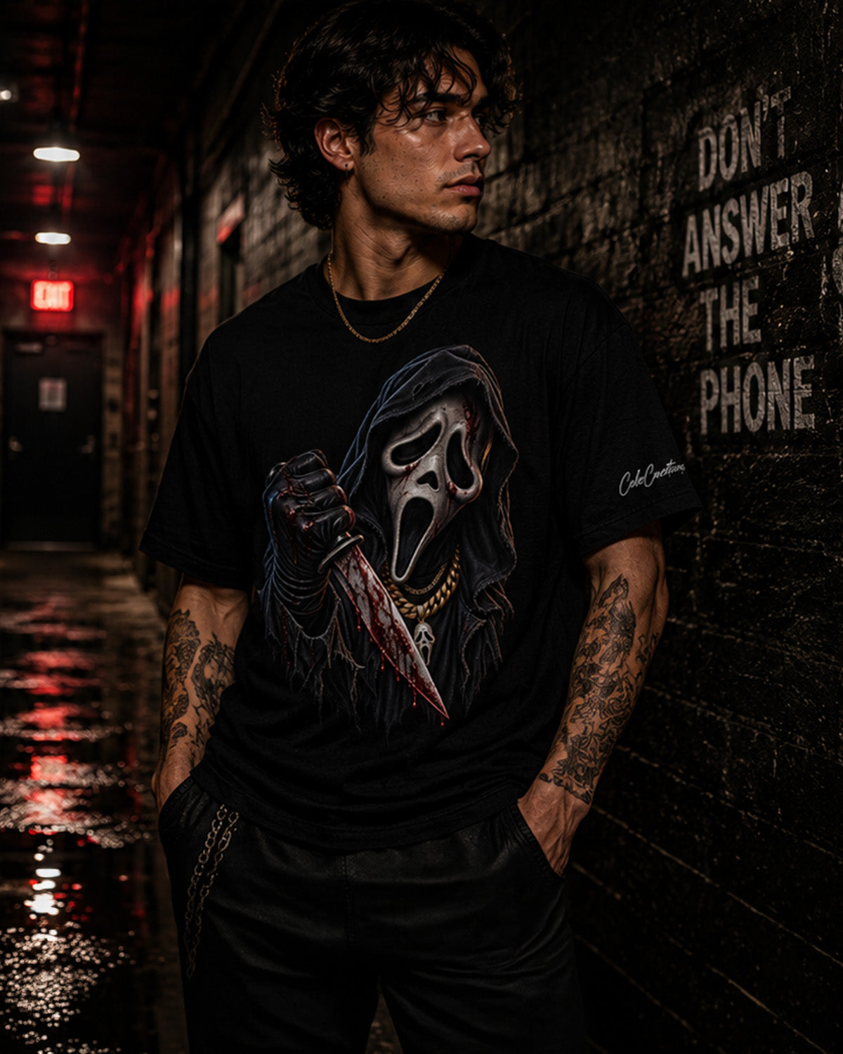 Masked Killer Horror Graphic T-Shirt