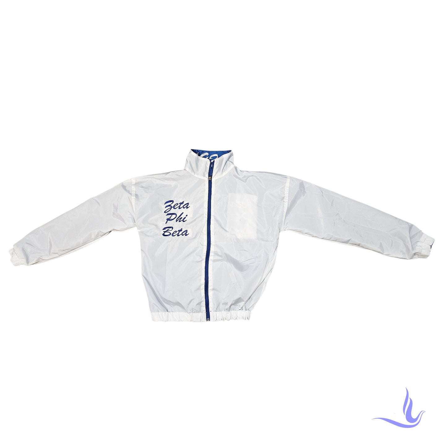 Zeta Phi Beta Reversible Windbreaker Jacket – 1920 Finer Woman Edition (Blue/White)
